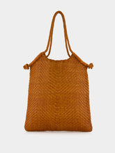 Dragon Diffusion Camel Woven Leather Minga Tote Bag