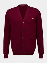 Gucci Bordeaux Wool Cashmere Cardigan with Embroidery