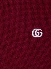 Gucci Bordeaux Wool Cashmere Cardigan with Embroidery