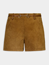 Gucci Brown Suede Shorts with Horsebit Belt