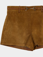 Gucci Brown Suede Shorts with Horsebit Belt