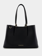 Gucci Black GG Emblem Medium Tote Bag