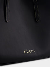 Gucci Black GG Emblem Medium Tote Bag