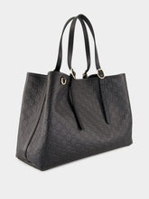 Black GG Emblem Large Leather Tote