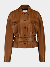 Saint Laurent Marron Lambskin Short Safari Jacket