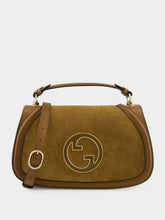 Gucci Light Brown Suede Blondie Medium Top Handle Bag