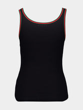 Gucci Black Cotton Rib Tank Top with Web