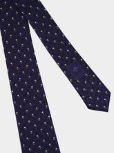 Gucci Dark Blue GG Floral Silk Tie
