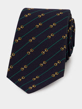 Gucci Midnight Blue Horsebit Silk Jacquard Tie