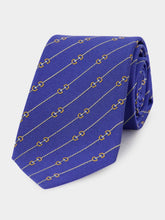 Gucci Blue Horsebit Silk Jacquard Tie
