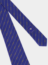 Gucci Blue Horsebit Silk Jacquard Tie