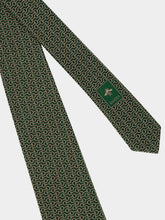 Gucci Green Horsebit Silk Jacquard Tie
