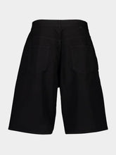 Saint Laurent Black Baggy Cotton Twill Bermuda Shorts