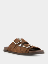 Gucci Brown GG Suede Sandals