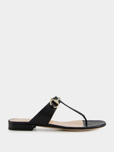 Gucci Black Leather Thong Sandal with Horsebit