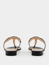 Gucci Black Leather Thong Sandal with Horsebit