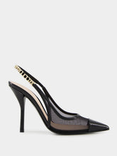 Gucci Signoria Slingback-Pumps aus schwarzem Mesh