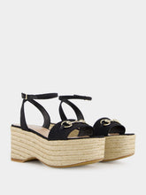 Gucci Black GG Canvas Espadrille with Horsebit