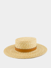 Gucci Natural and Brown Woven Straw Boater Hat