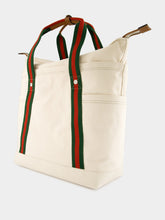 Gucci Off-White Medium Printed Canvas Bag with Web