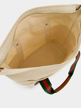 Gucci Off-White Medium Printed Canvas Bag with Web