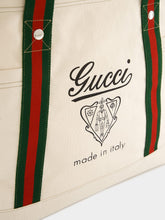 Gucci Off-White Medium Printed Canvas Bag with Web