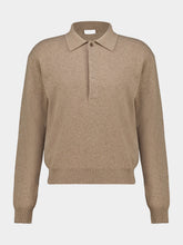 Saint Laurent Taupe Chine Wool Long-Sleeve Polo