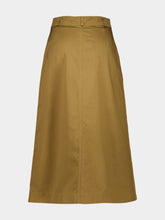 Saint Laurent Beige Foncé Cotton Serge Midi Skirt