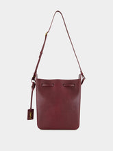 Saint Laurent Hot Wine Leather Bucket Bag with Cassandre Charm