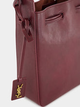 Saint Laurent Hot Wine Leather Bucket Bag with Cassandre Charm