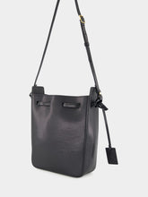 Saint Laurent Black Leather Bucket Bag with Cassandre Charm