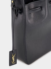 Saint Laurent Black Leather Bucket Bag with Cassandre Charm