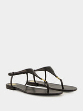 Saint Laurent Cassandra Sandals in Black Smooth Leather