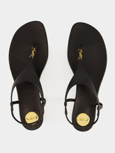 Saint Laurent Cassandra Sandals in Black Smooth Leather