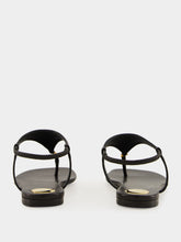 Saint Laurent Cassandra Sandals in Black Smooth Leather