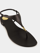 Saint Laurent Cassandra Sandals in Black Smooth Leather