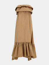 Saint Laurent Beige Foncé Ruffled Cotton Serge Maxi Dress