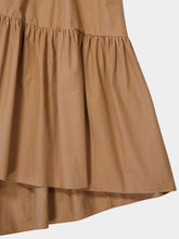 Saint Laurent Beige Foncé Ruffled Cotton Serge Maxi Dress