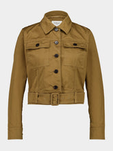 Saint Laurent Beige Foncé Cropped Cotton Serge Jacket