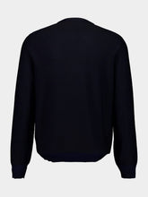 Alexander McQueen Black and Blue Merino Wool Skull Jumper