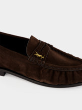 Saint Laurent Dark Chocolate Le Loafer Suede Loafers