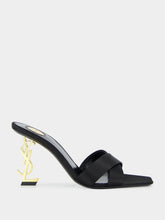 Saint Laurent Black Opyum Satin Crepe Mules