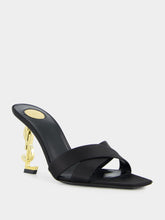Saint Laurent Black Opyum Satin Crepe Mules