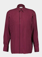 Saint Laurent Bordeaux Striped Relaxed-Fit Buttoned Shirt
