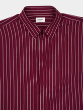 Saint Laurent Bordeaux Striped Relaxed-Fit Buttoned Shirt