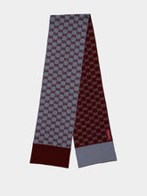 Gucci Ancora Red and Light Blue Wool Knit Scarf