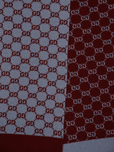 Gucci Ancora Red and Light Blue Wool Knit Scarf