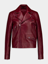 Gucci Rosso Ancora Red Leather Biker Jacket