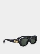 Gucci Black Low Nose Bridge Oval Sunglasses