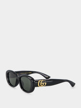 Gucci Black Low Nose Bridge Oval Sunglasses